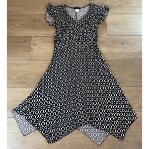 Vtg Womens Y2K Empire Waist Dress Size S Geometric Fairy Asymmetrical Party Glam